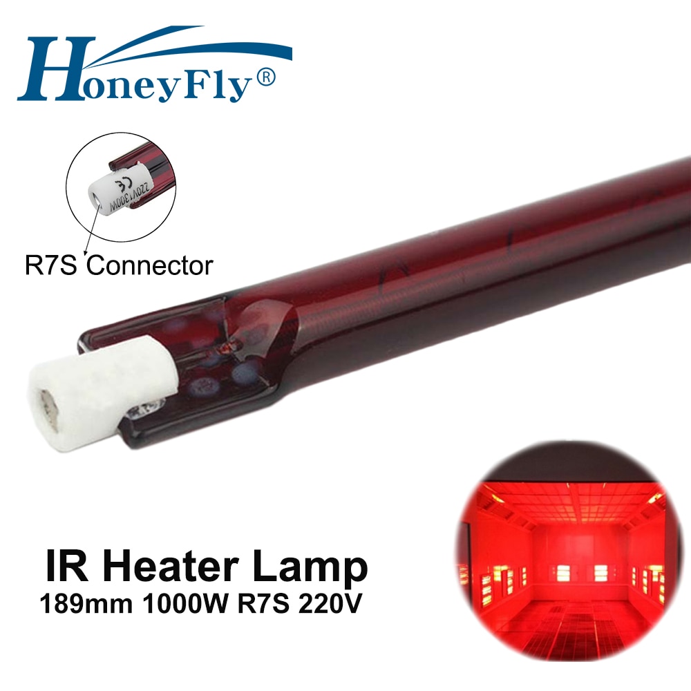 HoneyFly 적외선 할로겐 램프, 가열 건조 석영 튜브 유리용 단일 나선형, R7S 히터 튜브, J189, 220V, 1000W, 189mm, 2 개